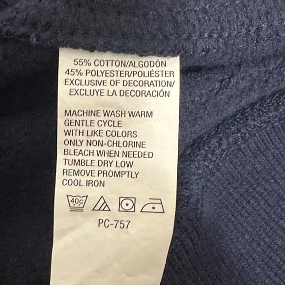 Izod Mens Navy Blue 1/4 Zip Pullover Sweatshirt XXL Preppy Dark Academia - Picture 5 of 7